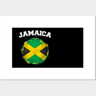 Jamaica Retro Vintage Watercolors Sport Jamaican Flag Posters and Art